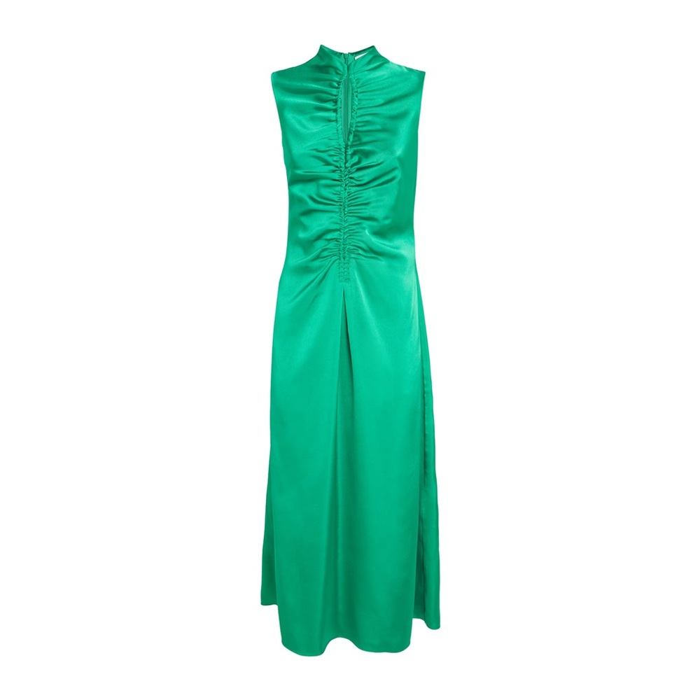 Sandro DRAPED SATIN-EFFECT DRESS - Picture 6 of 7